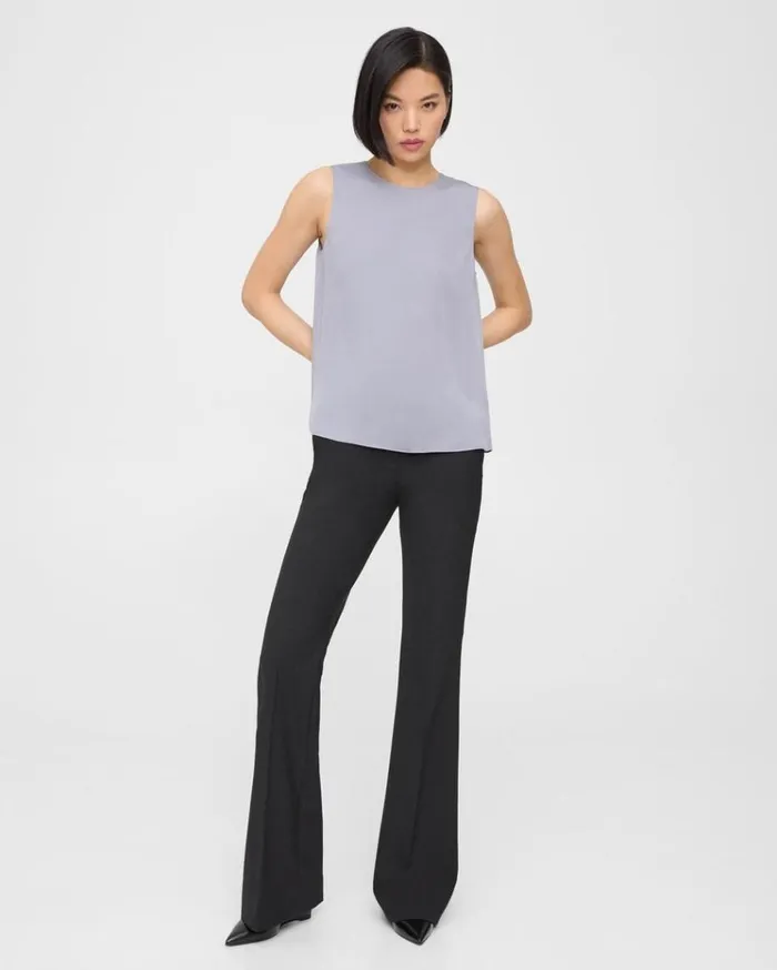 Theory Shell Top In Silk Georgette Verbena Women Tops