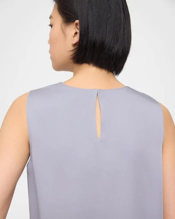 Theory Shell Top In Silk Georgette Verbena Women Tops
