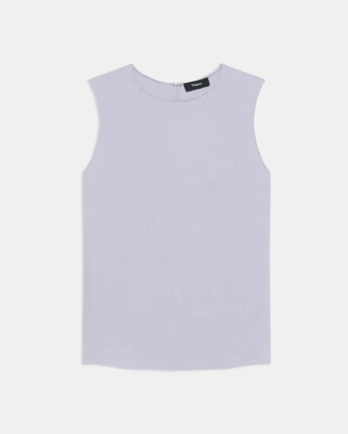 Theory Shell Top In Silk Georgette Verbena Women Tops