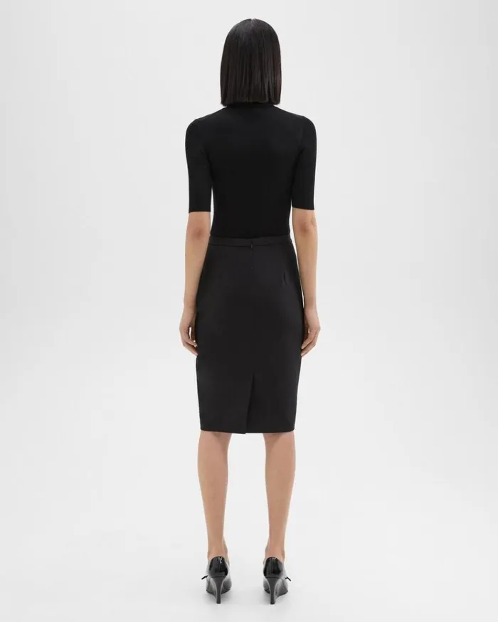 Theory Slim Pencil Skirt In Stretch Wool Black Women Skirts Theory Slim Pencil Skirt In Stretch Wool Black Women Skirts