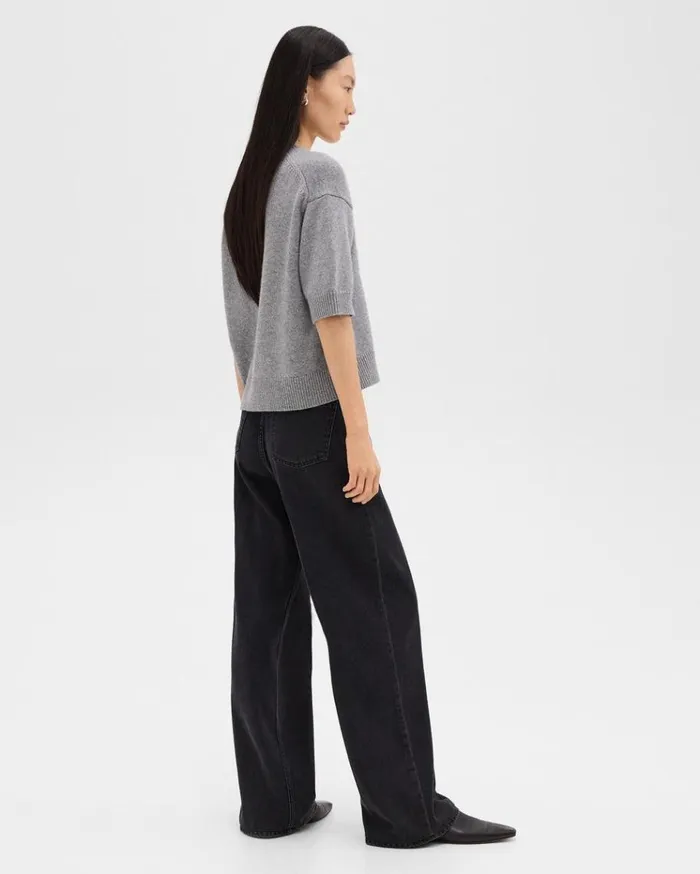 Theory StraightLeg 5Pocket Pant In Denim Washed Black Women Pants