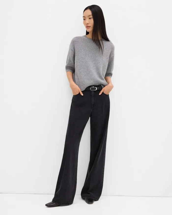 Theory StraightLeg 5Pocket Pant In Denim Washed Black Women Pants