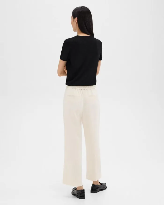Theory Straight PullOn Pant In Striped Admiral Crepe Rice Women Pants
