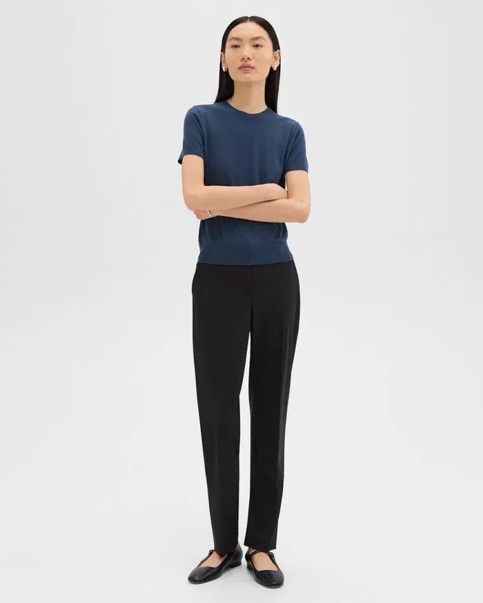 Theory Sweater Tee In Regal Wool Ash Blue Women TShirts Tank Tops