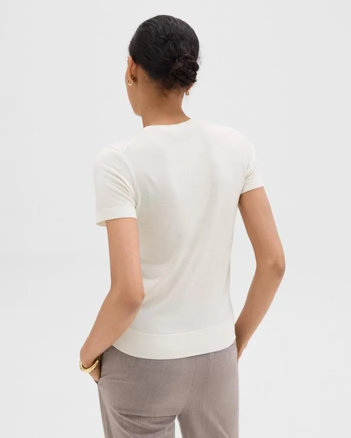 Theory Sweater Tee In Regal Wool New Ivory Women TShirts Tank Tops