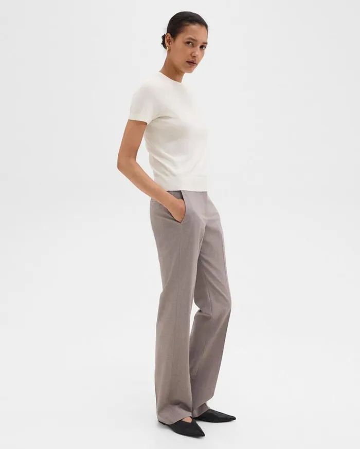 Theory Sweater Tee In Regal Wool New Ivory Women TShirts Tank Tops