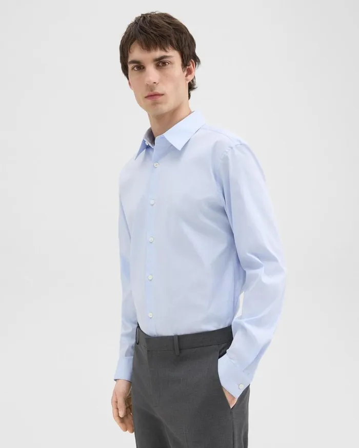 Theory Sylvain Shirt In Good Cotton Olympic Men Shirts