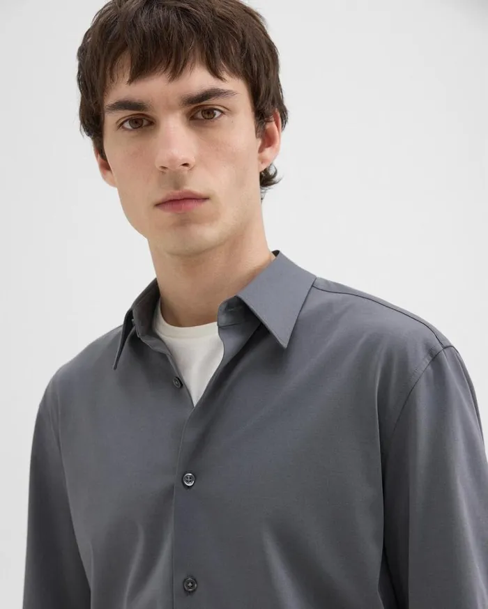 Theory Sylvain Shirt In Structure Knit Pestle Men Shirts Theory Sylvain Shirt In Structure Knit Pestle Men Shirts