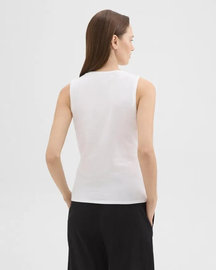 Theory Tiny Tank In Organic Cotton White Women TShirts Tank Tops Theory Tiny Tank In Organic Cotton White Women TShirts Tank Tops