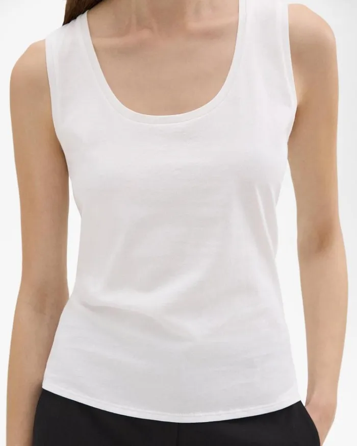 Theory Tiny Tank In Organic Cotton White Women TShirts Tank Tops Theory Tiny Tank In Organic Cotton White Women TShirts Tank Tops
