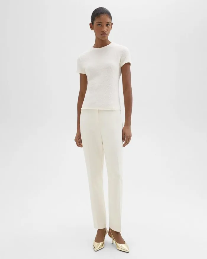 Theory Tiny Tee In Boucl Jersey Ivory Women TShirts Tank Tops Theory Tiny Tee In Boucl Jersey Ivory Women TShirts Tank Tops