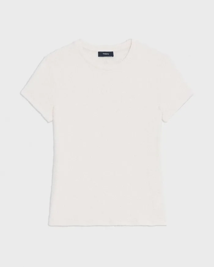 Theory Tiny Tee In Boucl Jersey Ivory Women TShirts Tank Tops Theory Tiny Tee In Boucl Jersey Ivory Women TShirts Tank Tops