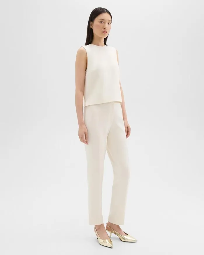 Theory Treeca Full Length Pant In Admiral Crepe Rice Women Pants