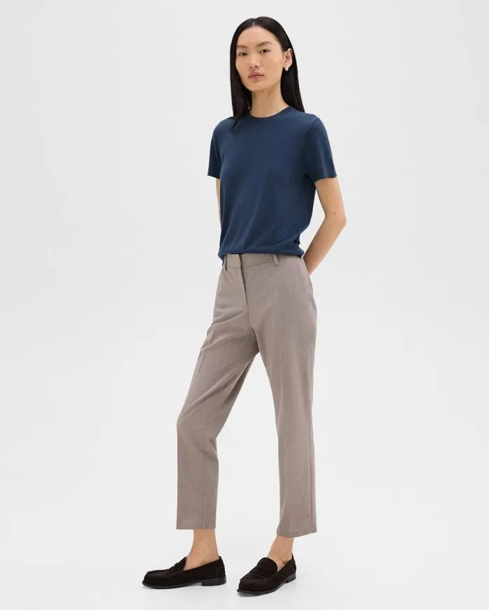 Theory Treeca Pant In Good Wool Cinder Melange Women Pants