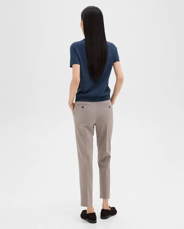 Theory Treeca Pant In Good Wool Cinder Melange Women Pants