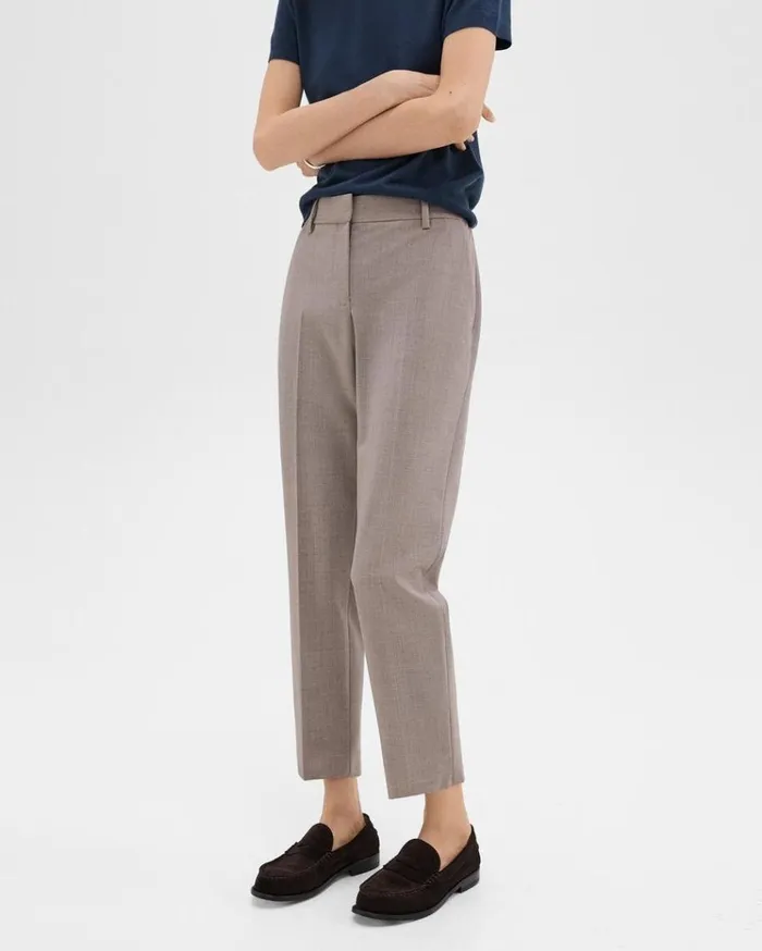 Theory Treeca Pant In Good Wool Cinder Melange Women Pants