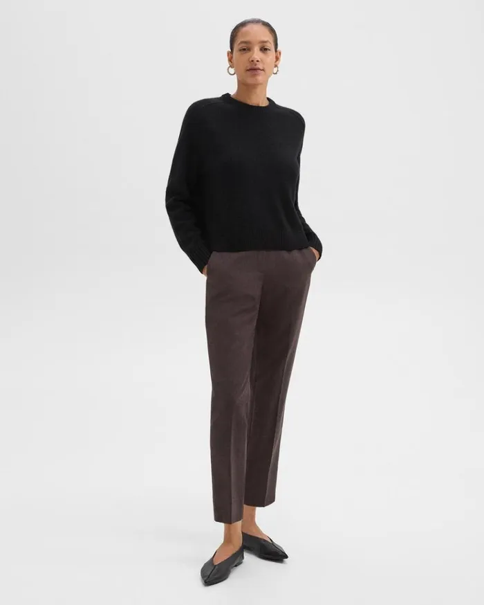 Theory Treeca PullOn Pant In Sleek Flannel Hickory Melange Women Pants