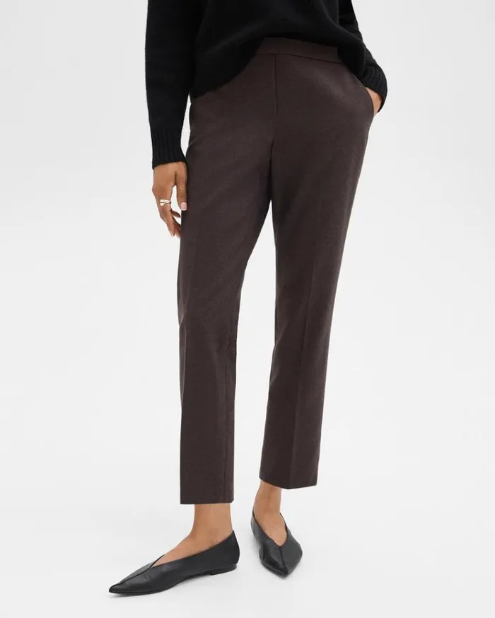 Theory Treeca PullOn Pant In Sleek Flannel Hickory Melange Women Pants