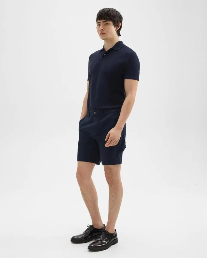 Theory Zaine 7034 Carpenter Short In Stretch Cotton Canvas Baltic Men Shorts Theory Zaine 7034 Carpenter Short In Stretch Cotton Canvas Baltic Men Shorts