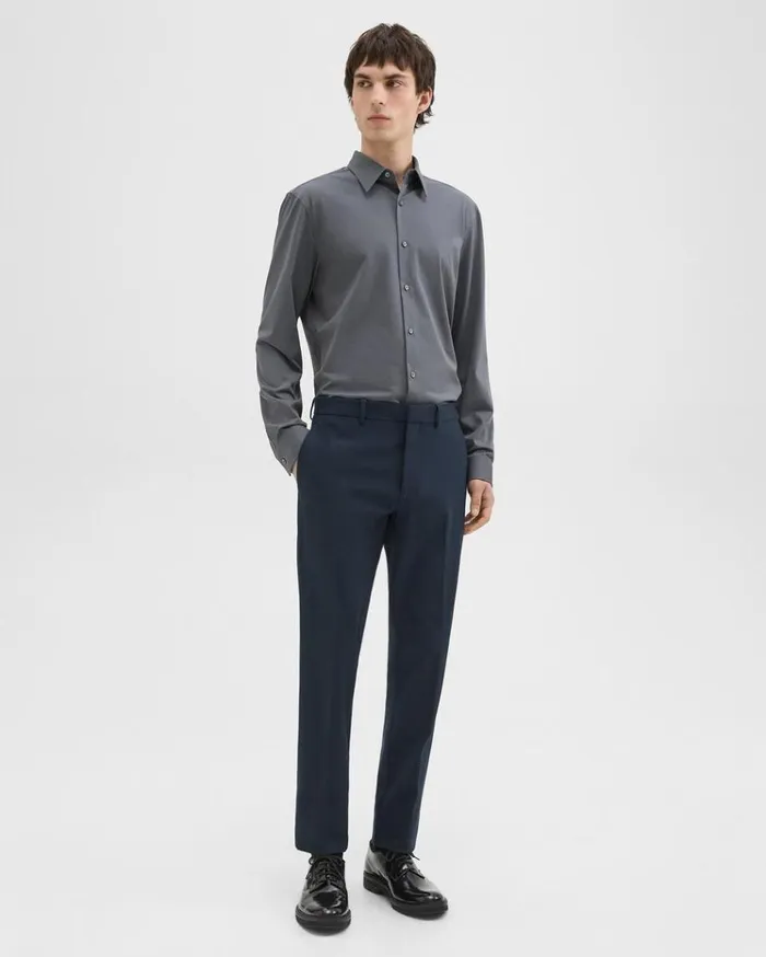 Theory Zaine Pant In Stretch Cotton Baltic Men Suits Theory Zaine Pant In Stretch Cotton Baltic Men Suits