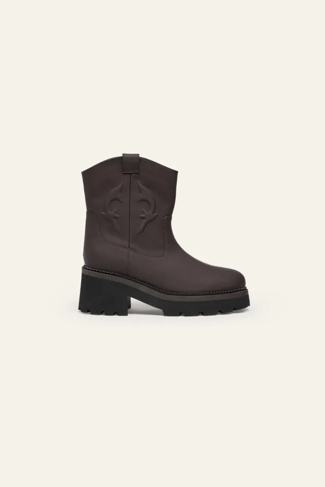 ThickSole Ankle Boots Chuva Brown Women Baandsh Shoes