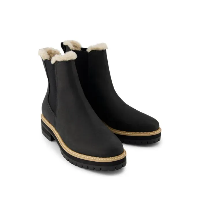 Toms Boots and Booties Bennet Boot Water Resistant Black Leather Faux Fur 8211 Women Toms Boots and Booties Bennet Boot Water Resistant Black Leather Faux Fur 8211 Women