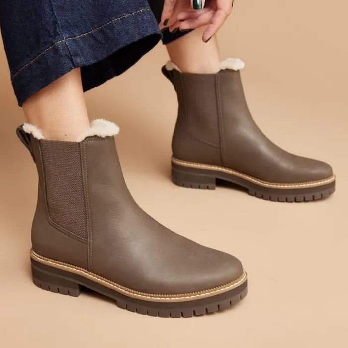 Toms Boots and Booties Bennet Boot Water Resistant Canteen Nubuck Leather Faux Fur 8211 Women Toms Boots and Booties Bennet Boot Water Resistant Canteen Nubuck Leather Faux Fur 8211 Women