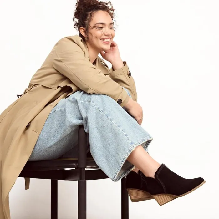 Toms Boots and Booties Kaia Wedge Ankle Boot Suede Black 8211 Women Toms Boots and Booties Kaia Wedge Ankle Boot Suede Black 8211 Women