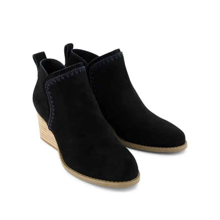 Toms Boots and Booties Kaia Wedge Ankle Boot Suede Black 8211 Women Toms Boots and Booties Kaia Wedge Ankle Boot Suede Black 8211 Women