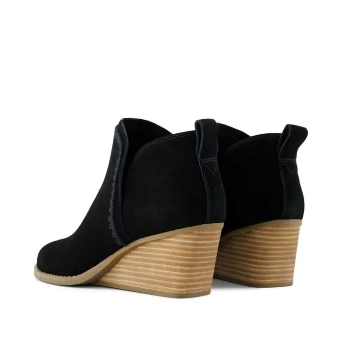 Toms Boots and Booties Kaia Wedge Ankle Boot Suede Black 8211 Women Toms Boots and Booties Kaia Wedge Ankle Boot Suede Black 8211 Women