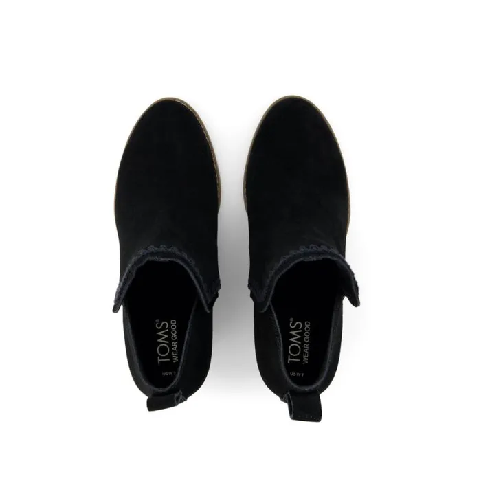 Toms Boots and Booties Kaia Wedge Ankle Boot Suede Black 8211 Women Toms Boots and Booties Kaia Wedge Ankle Boot Suede Black 8211 Women