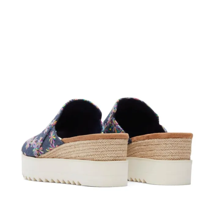 Toms Espadrilles Diana Mule Wedge Sandal Navy Embroidered Floral 8211 Women Toms Espadrilles Diana Mule Wedge Sandal Navy Embroidered Floral 8211 Women