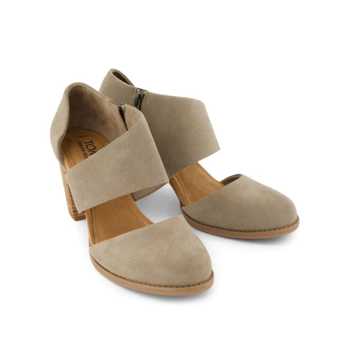 Toms Heels and Wedges Milan Closed Toe Heel Suede Dune 8211 Women Toms Heels and Wedges Milan Closed Toe Heel Suede Dune 8211 Women
