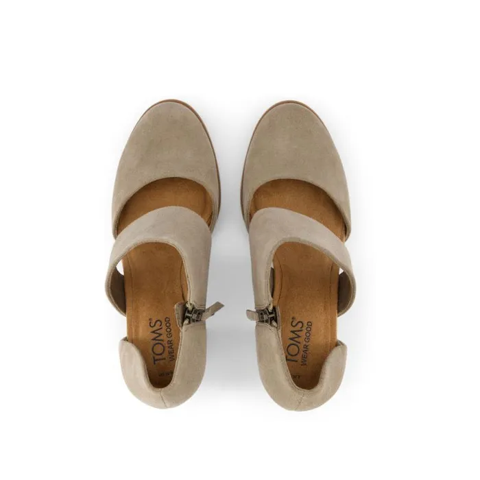 Toms Heels and Wedges Milan Closed Toe Heel Suede Dune 8211 Women Toms Heels and Wedges Milan Closed Toe Heel Suede Dune 8211 Women