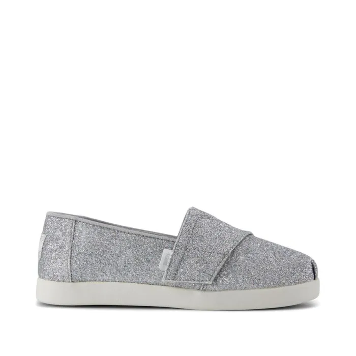 Toms Slip Ons Alpargata Classic Kids Shoe Silver Iridescent Glimmer 8211 Kids Toms Slip Ons Alpargata Classic Kids Shoe Silver Iridescent Glimmer 8211 Kids