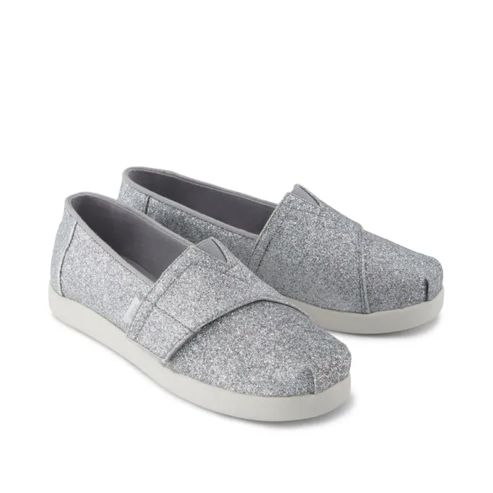 Toms Slip Ons Alpargata Classic Kids Shoe Silver Iridescent Glimmer 8211 Kids Toms Slip Ons Alpargata Classic Kids Shoe Silver Iridescent Glimmer 8211 Kids