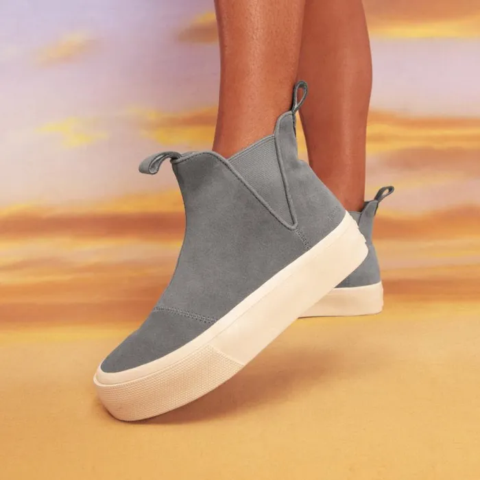 Toms Sneakers Fenix Platform Chelsea Sneaker Vetiver Grey Suede 8211 Women
