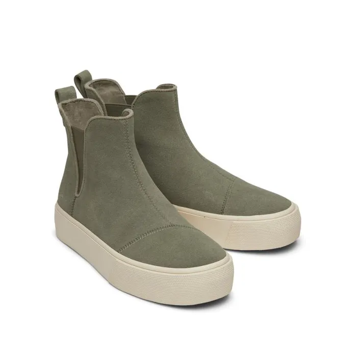 Toms Sneakers Fenix Platform Chelsea Sneaker Vetiver Grey Suede 8211 Women