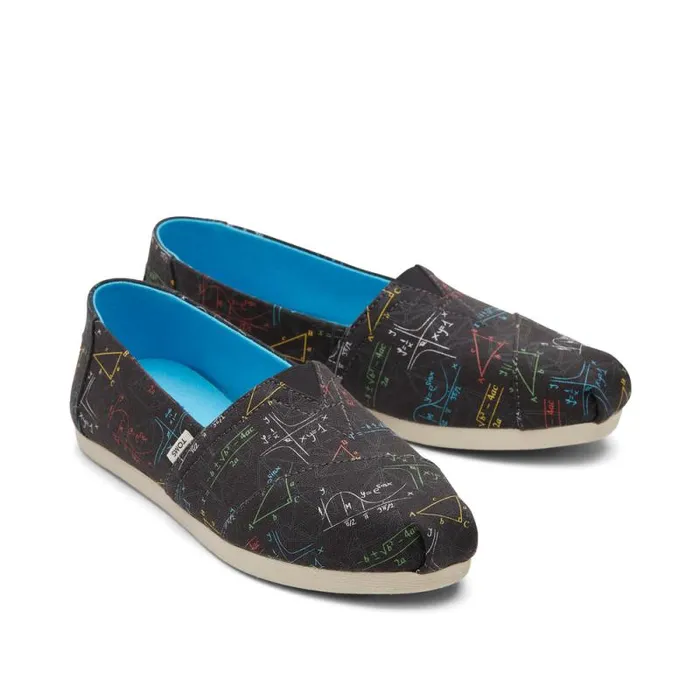 Toms TOMS Classics Alpargata Cloudbound Black With Math Print 8211 Women Toms TOMS Classics Alpargata Cloudbound Black With Math Print 8211 Women