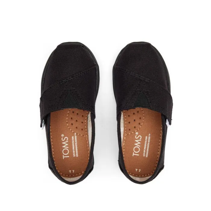 Toms TOMS Classics Alpargata Toddler Shoe Black Canvas 8211 WomenKids Toms TOMS Classics Alpargata Toddler Shoe Black Canvas 8211 WomenKids