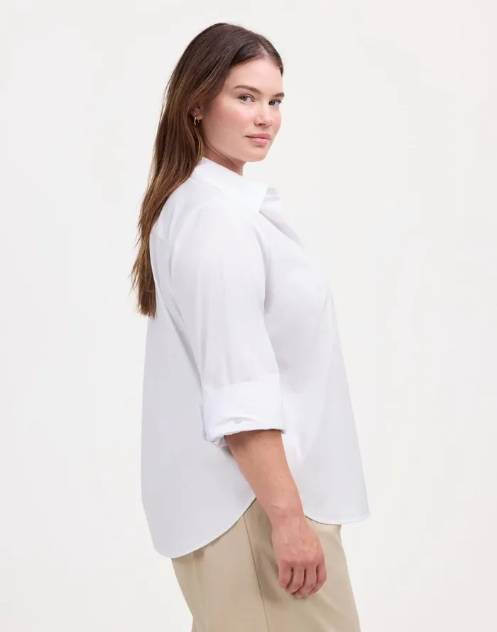 Tops and Shirts Women Madewell Plus Easy YNeck ButtonUp Shirt Eyelet White
