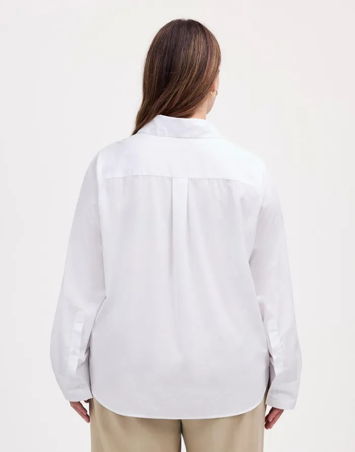 Tops and Shirts Women Madewell Plus Easy YNeck ButtonUp Shirt Eyelet White