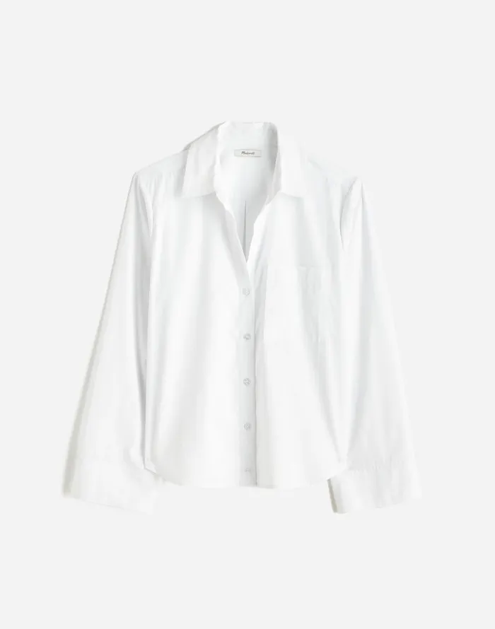 Tops and Shirts Women Madewell Plus Easy YNeck ButtonUp Shirt Eyelet White