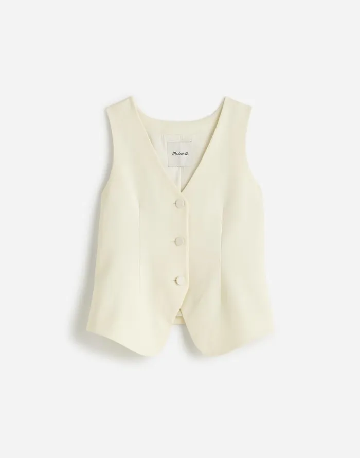 Tops and Shirts Women Madewell VNeck Vest In Wool Blend Winter White