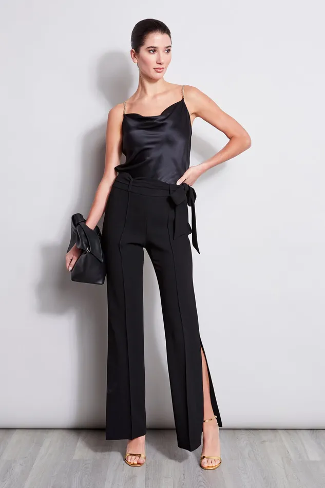 Tops Women Elie Tahari Silk Satin Chain Cami BLACK