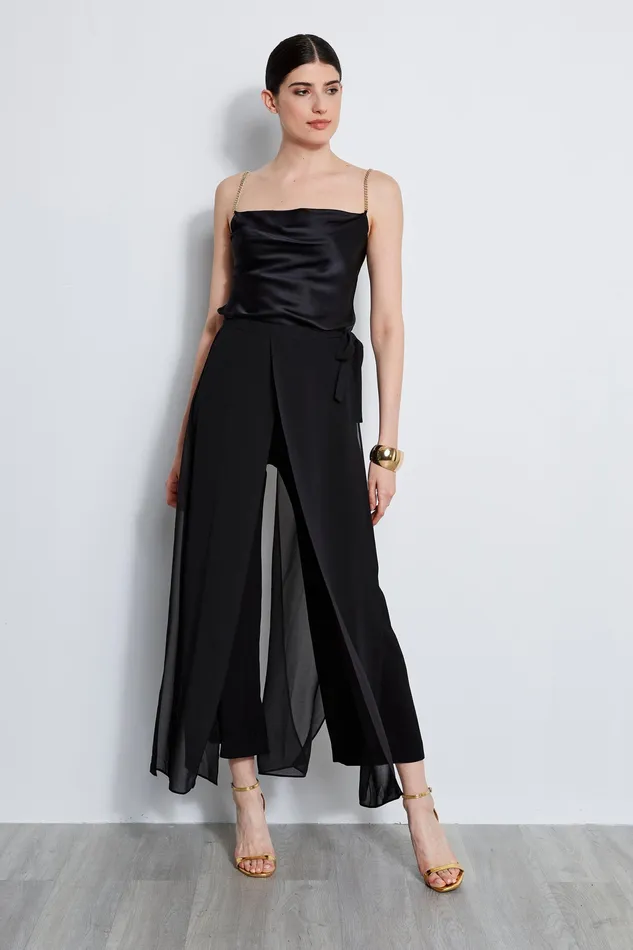 Tops Women Elie Tahari Silk Satin Chain Cami BLACK