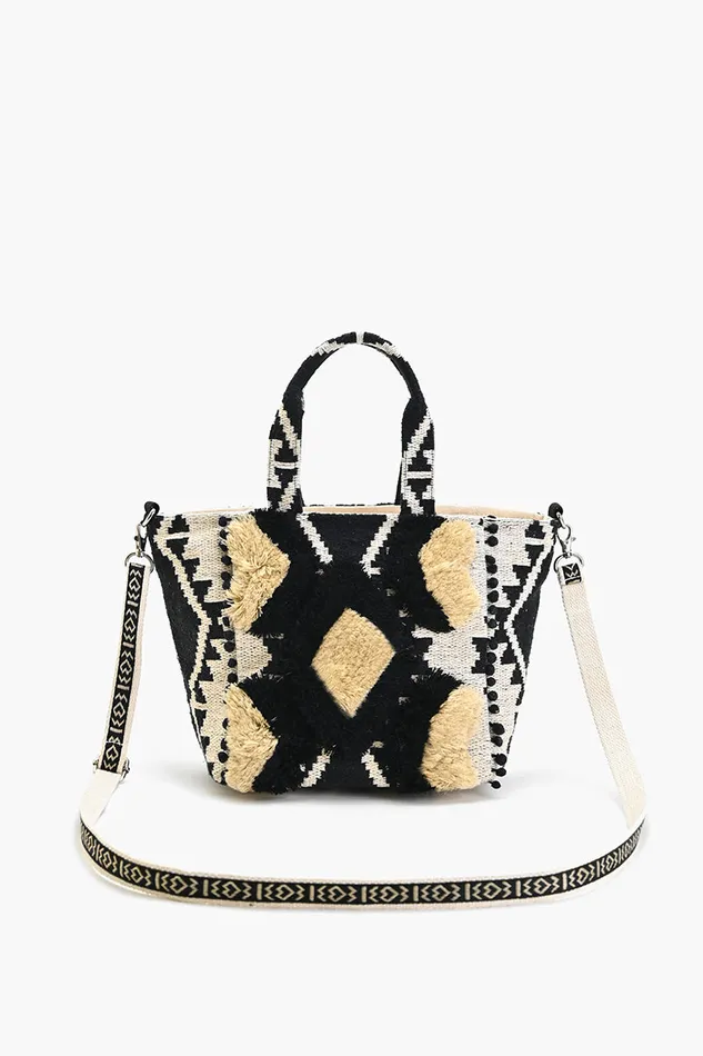 Totes Embellished Tote Mini with Adjustable Strap Natural Fringe America and Beyond Women Totes Embellished Tote Mini with Adjustable Strap Natural Fringe America and Beyond Women