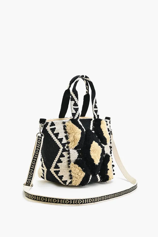 Totes Embellished Tote Mini with Adjustable Strap Natural Fringe America and Beyond Women