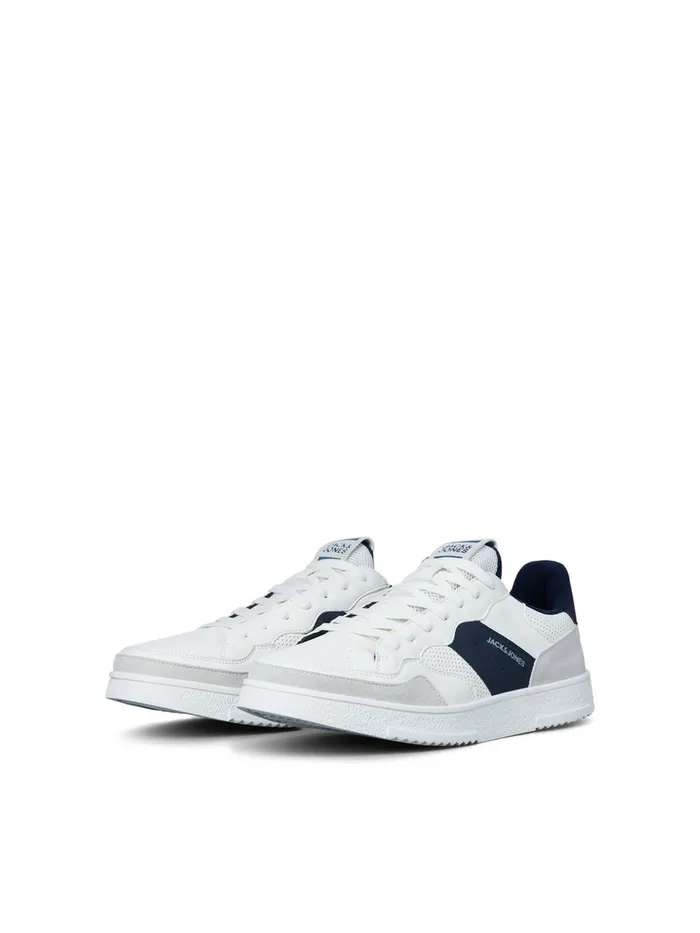 Trainers JACK and JONES Mens FAUX LEATHER SNEAKERS White Navy Blazer For Sale