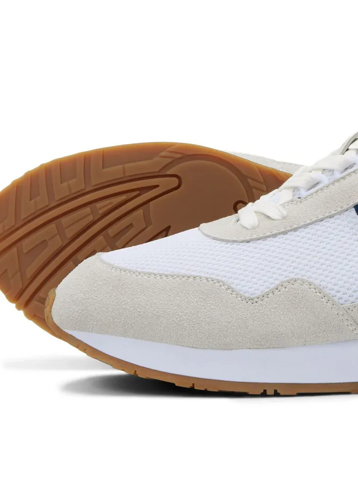Trainers JACK and JONES Mens MESH FAUX SUEDE SNEAKERS White White Gift 4 You